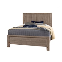 Transitional Rustic Queen Panel Bed