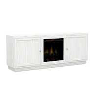 Transitional 70" Wide Customizable Low Profile TV Console with Fireplace