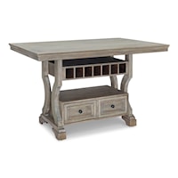 Casual 60" Counter Height Dining Table with Storage
