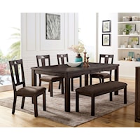 Rustic 6 Piece Dining Table Set