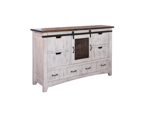 Rustic Dresser with Sliding Mesh Door