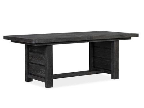 Transitional Trestle Dining Table with Removable 24" Leaf