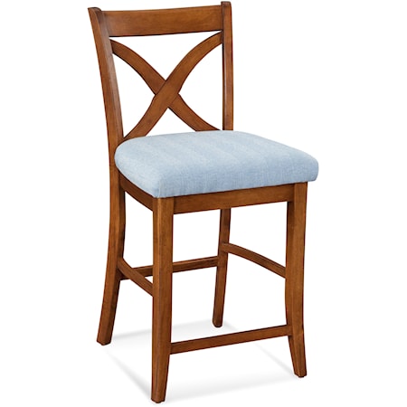 Hues Counter Stool with Upholstered Seat