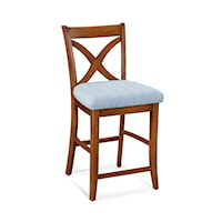 Transitional Counter Stool with Upholstered Seat