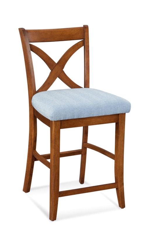 Transitional Counter Stool with Upholstered Seat