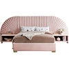 Meridian Furniture Cleo 3-Piece Pink Velvet Queen Bedroom Set