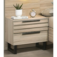 Transitional 2-Drawer Nightstand with Iron Legs