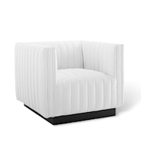 Tufted Upholstered Fabric Armchair