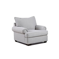 Casual Accent Chair with Loose Back Pillow