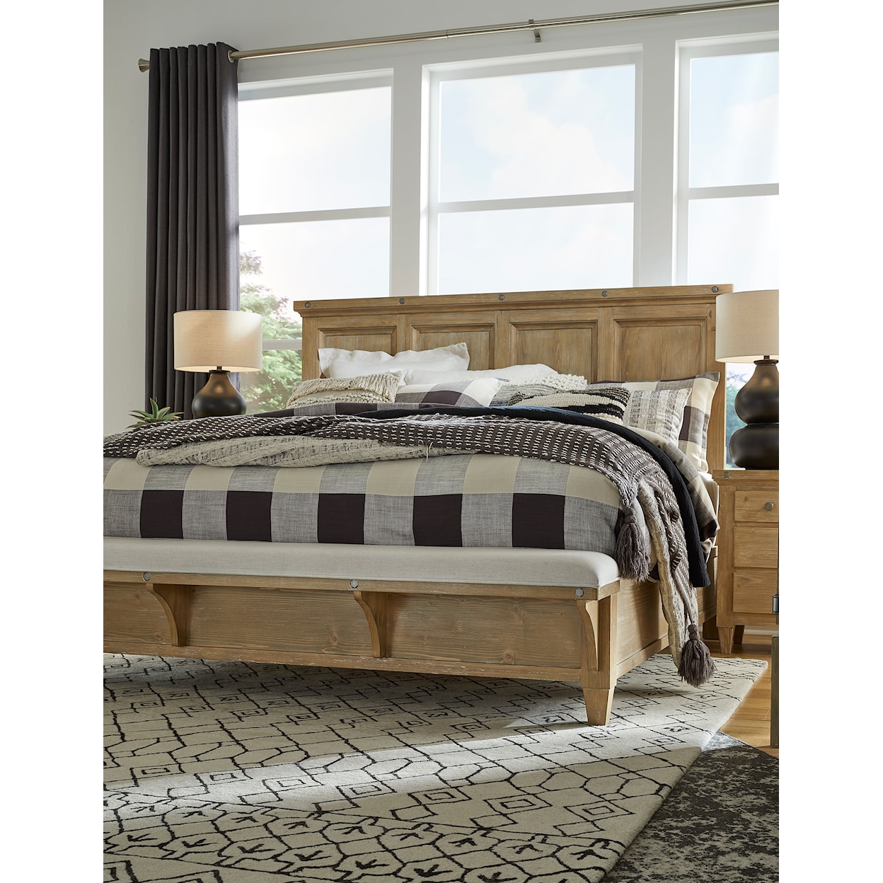 Magnussen Home Lynnfield Bedroom California King Panel Bed with Bench