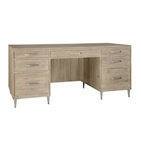 Transitional 66" Executive Desk with Locking Drawers