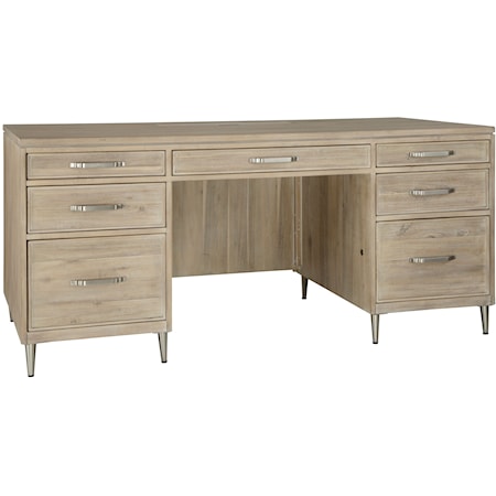 Transitional 66" Executive Desk with Locking Drawers