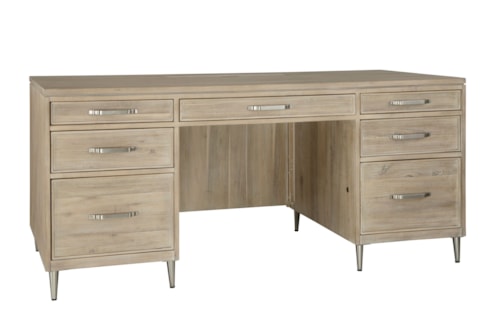 Transitional 66" Executive Desk with Locking Drawers