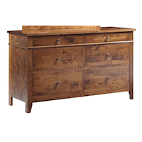 Transitional 6-Drawer Dresser in Cherry Finish