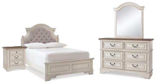 Full Panel Bed, Dresser, Mirror And Nightstand