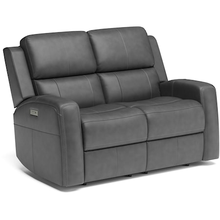 Leather TRIPLE Power Reclining Loveseat