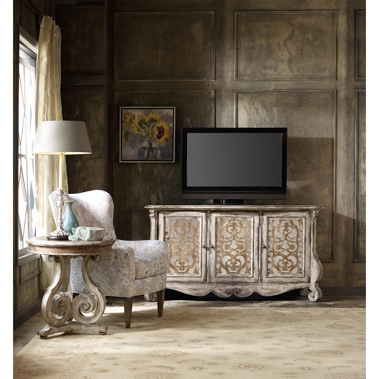 Hooker Furniture Chatelet 3-Door Entertainment Console