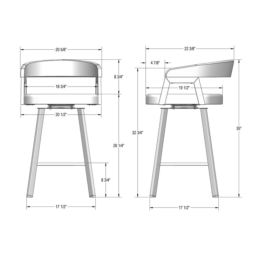 Counter Height Upholstered Swivel Stool