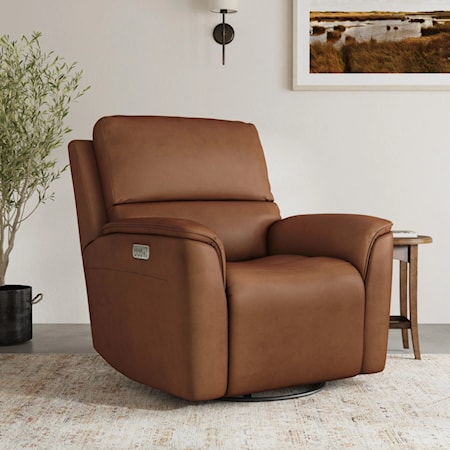 Power Headrest+Lumbar Swivel Glider Recliner