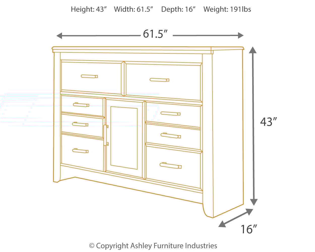 Signature Design by Ashley Juararo Six Drawer Dresser