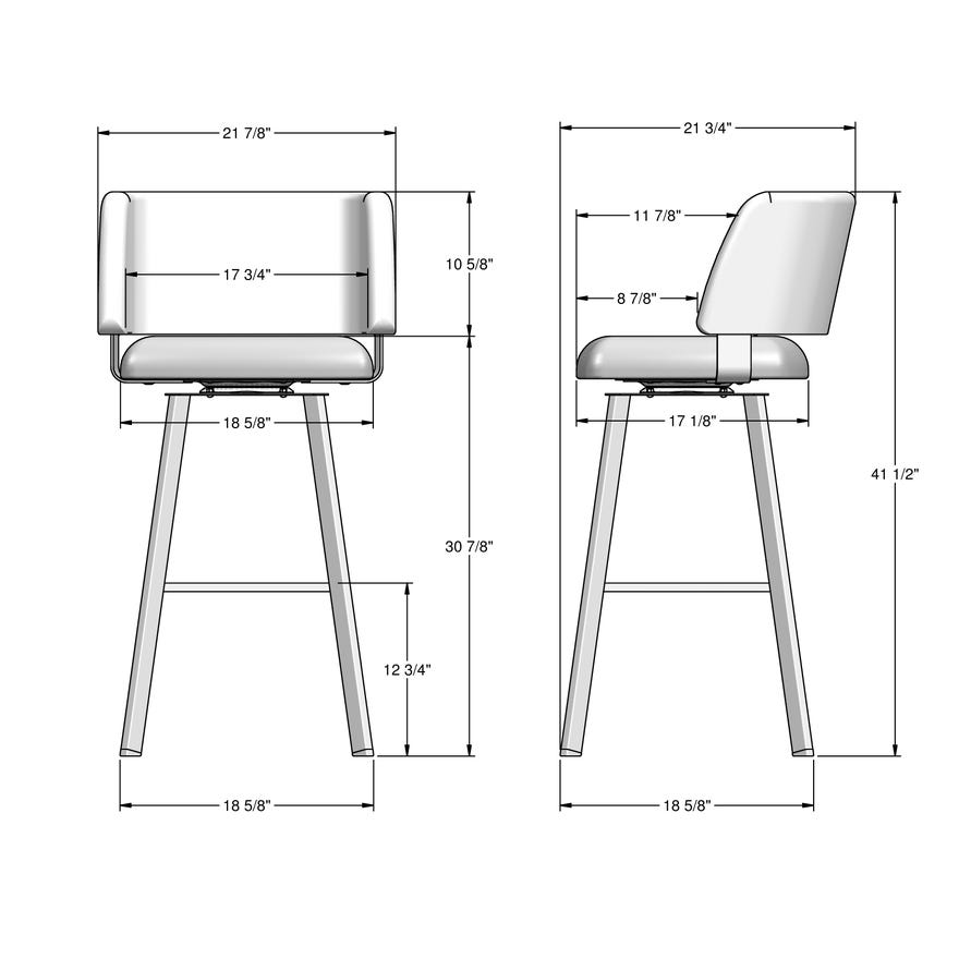 Amisco Easton Upholstered Swivel Bar Stool