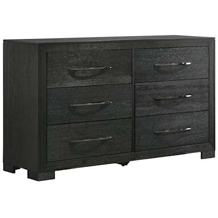 Modern 6-Drawer Dresser In Black