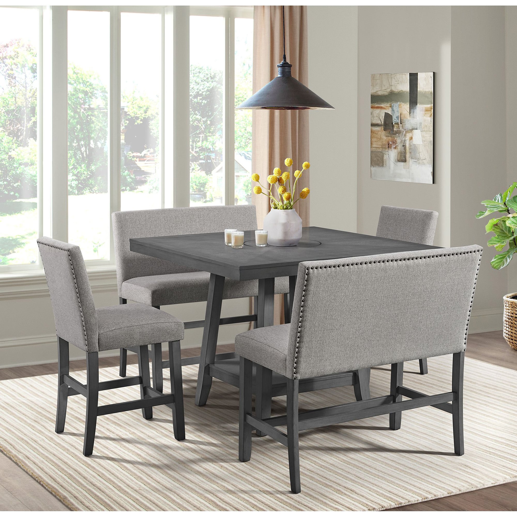 Counter Height Upholstered Bench