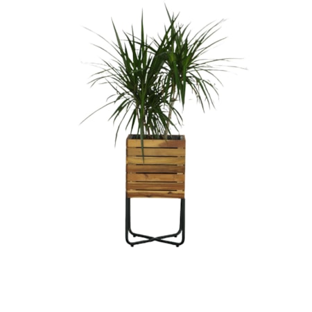 Square Planter with Metal Legs