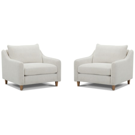 Accent Chair and a Half (Set of 2)