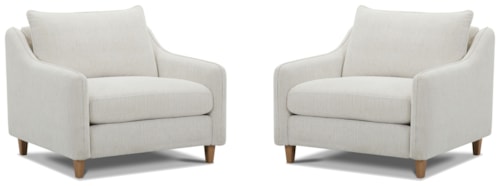 Contemporary Accent Chair and a Half (Set of 2)