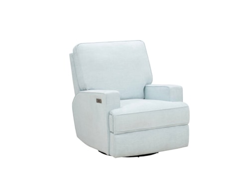 Contemporary Swivel Glider Power Recliner with USB Port