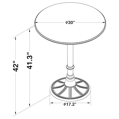 30-inch Pub Height Bistro Bar Table Russet