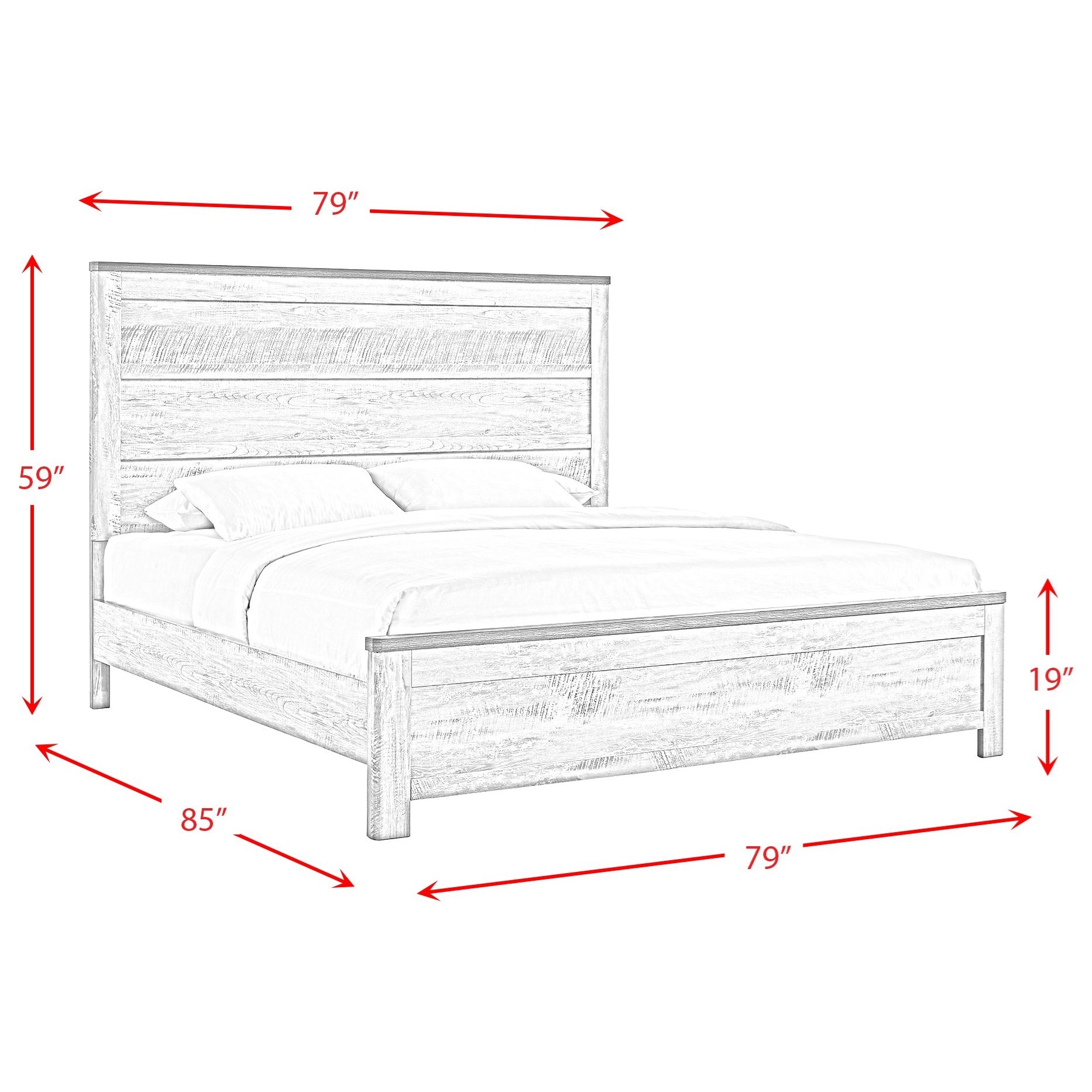Elements International Millers Cove- King Panel Bed