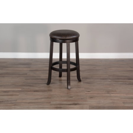 30&quot;H Swivel Stool, Cushion Seat