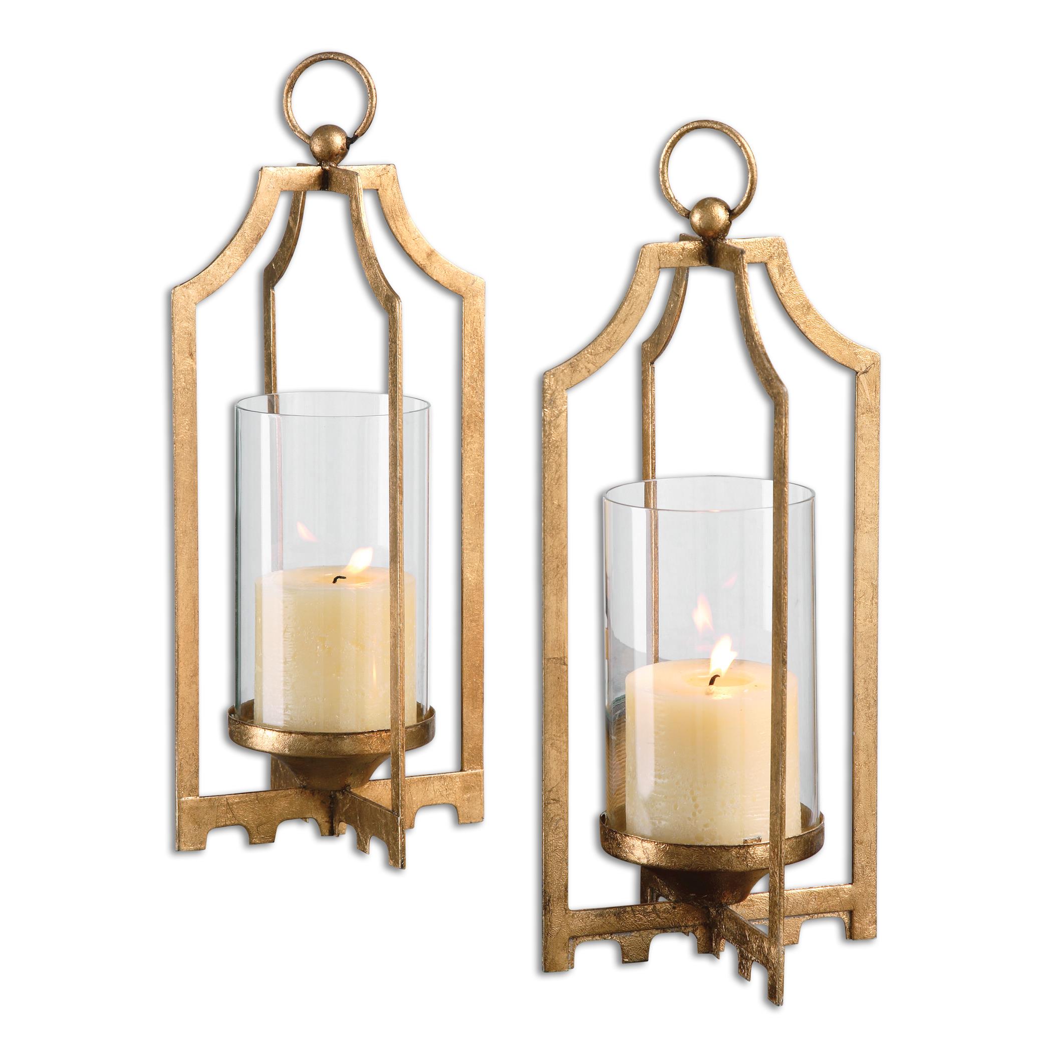 Accessories - Candle Holders Lucy Gold Candleholders S/2