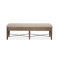 Casual Storage Dining Bench with Upholstered Seat and 2 Drawers