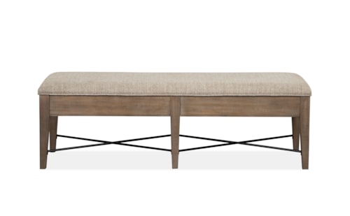 Casual Storage Dining Bench with Upholstered Seat and 2 Drawers