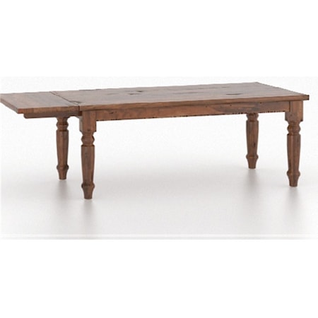 Traditional Farmhouse Rectangular Dining Table with Breadboard Leaf