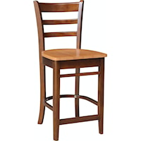 Farmhouse Armless Counter Stool with Ladder Back