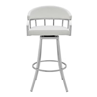 Contemporary Swivel Faux Leather Barstool  