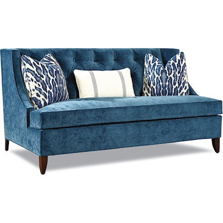 Transitional Settee with Tapered Legs