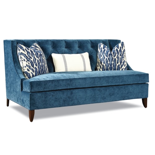 Transitional Settee with Tapered Legs