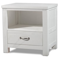 Single Drawer Night Stand with Cubby