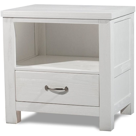 Single Drawer Night Stand with Cubby