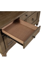 Liberty Furniture Americana Farmhouse Transitional Credenza & Hutch Set with Built-in Lighting