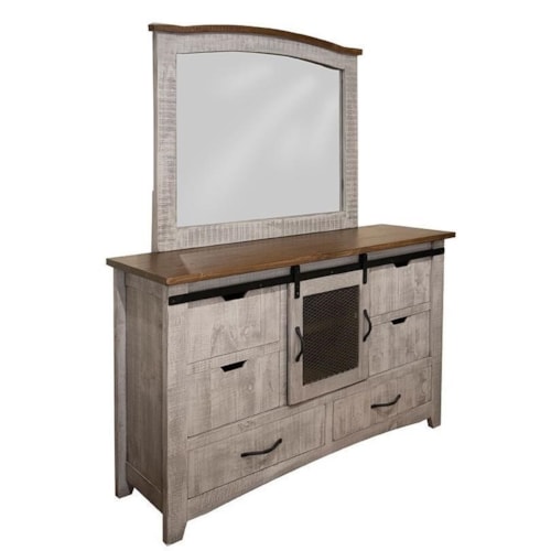 Rustic Dresser Mirror with Distressed Frame