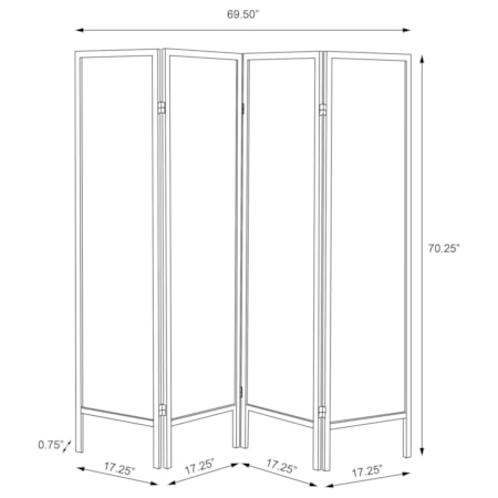 4-Panel Room Divider Folding Screen