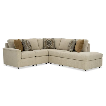 Transitional 5-Piece Sectional Sofa with Right Bumper Chaise