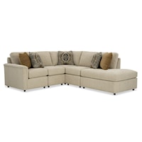 Transitional 5-Piece Sectional Sofa with Right Bumper Chaise