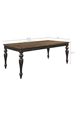 Crown Mark Hilara 2134T-4280 Transitional Dining Table with 18 Leaf, Royal Furniture